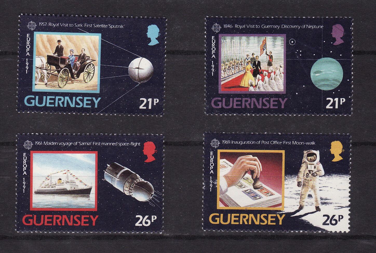 Guernsey 1991 Mi.518-21 4€ komplet, vesmír & satelity,historie ostrova