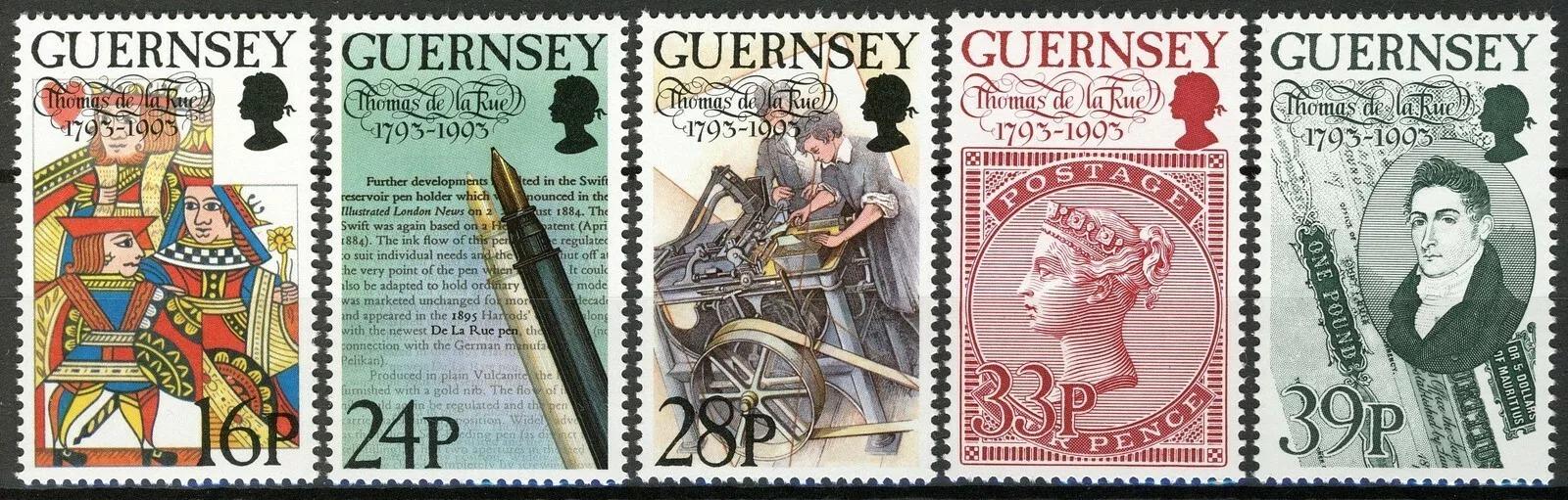Guernsey 1993 5,5€ Výročí narození tiskaře la Rue, Známky a tiskoviny