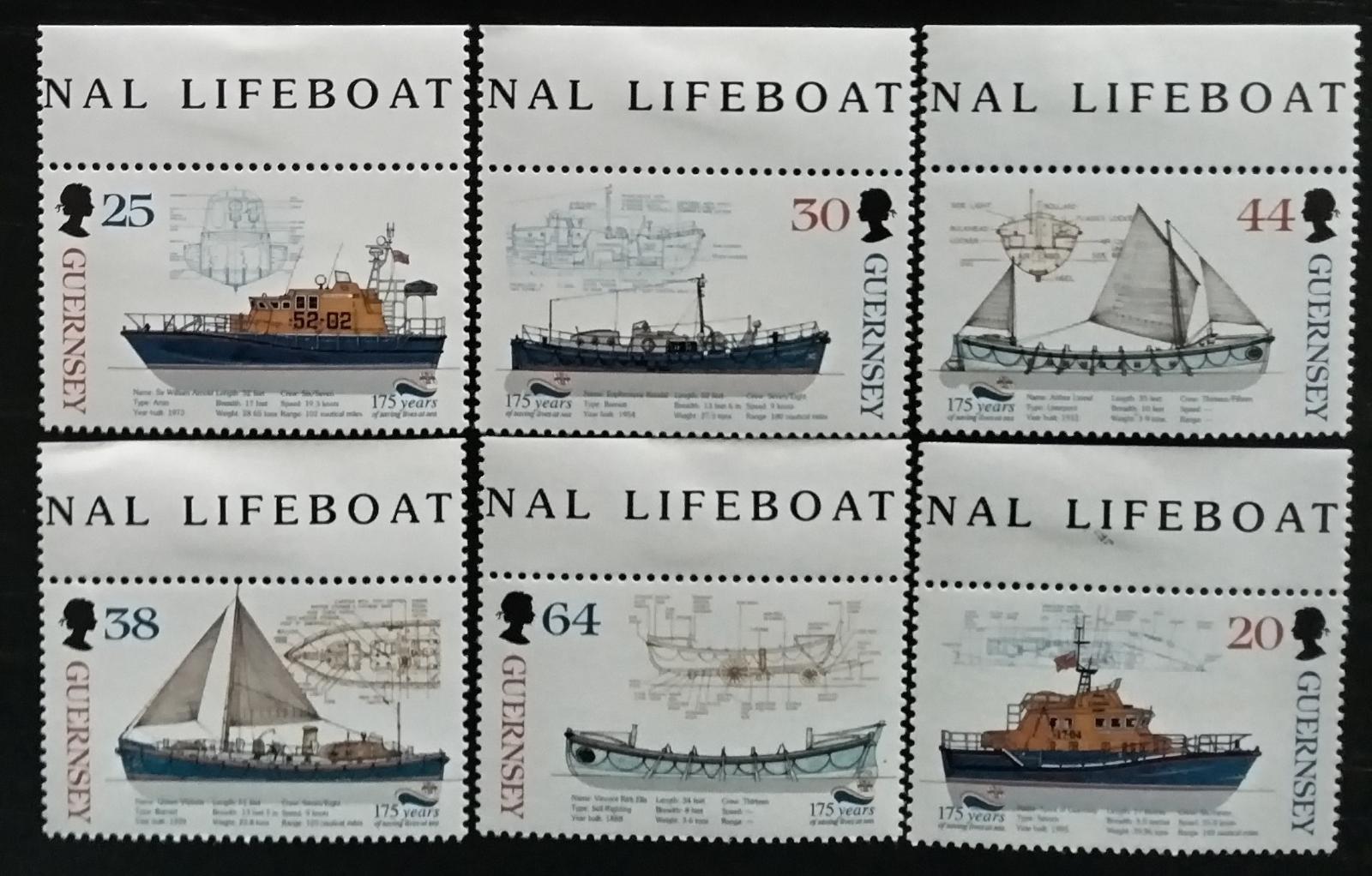 Guernsey 1999 7,5€ Výročí záchranné služby na moři, Lodě