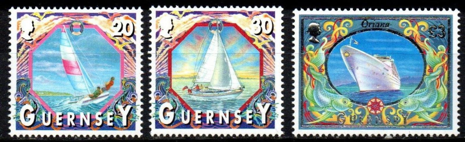 Guernsey 2000 13€ Dotisky definitivy lodě - Oriana a jiné