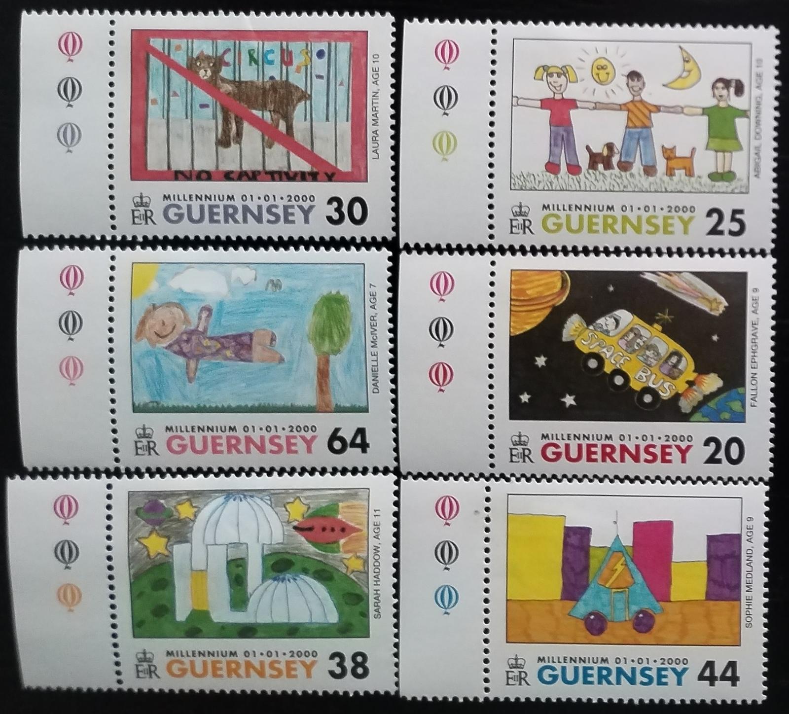 Guernsey 2000# 8€ Oslavy milénia, Dětské kresby