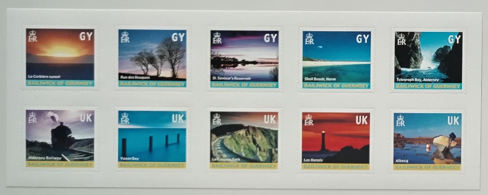 Guernsey 2001 16,5€ Samolepící známky po ostrově a Británii