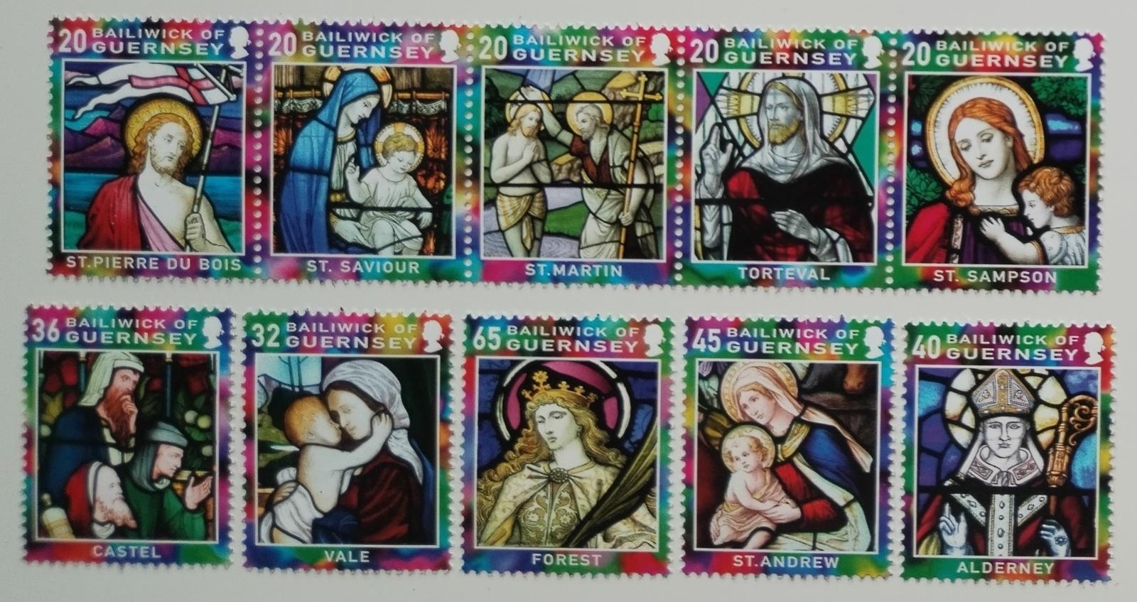Guernsey 2005 10€ Vánoce a vitráže svatých