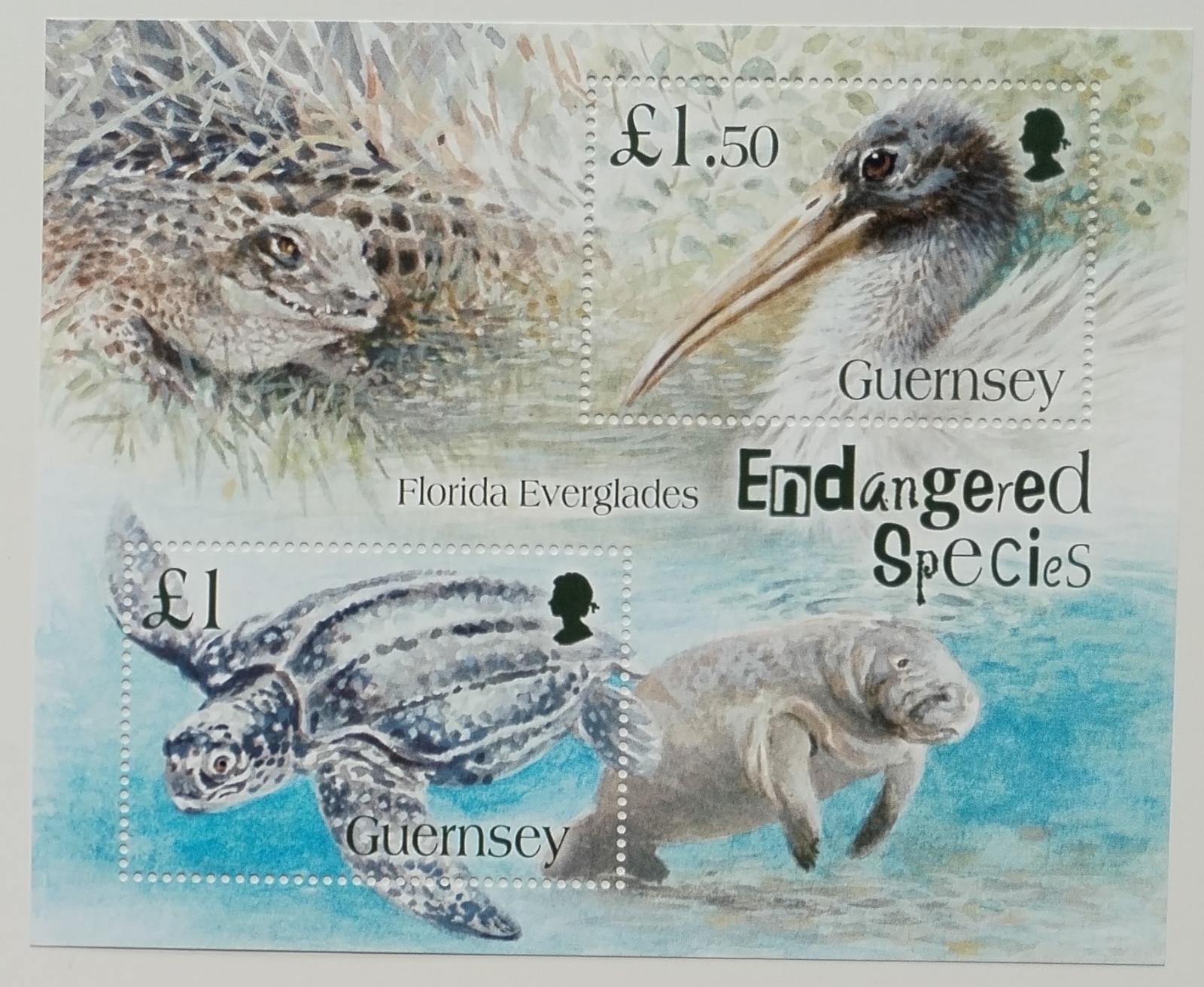 Guernsey 2006 8€ Ohrožené druhy - plazi a ptáci