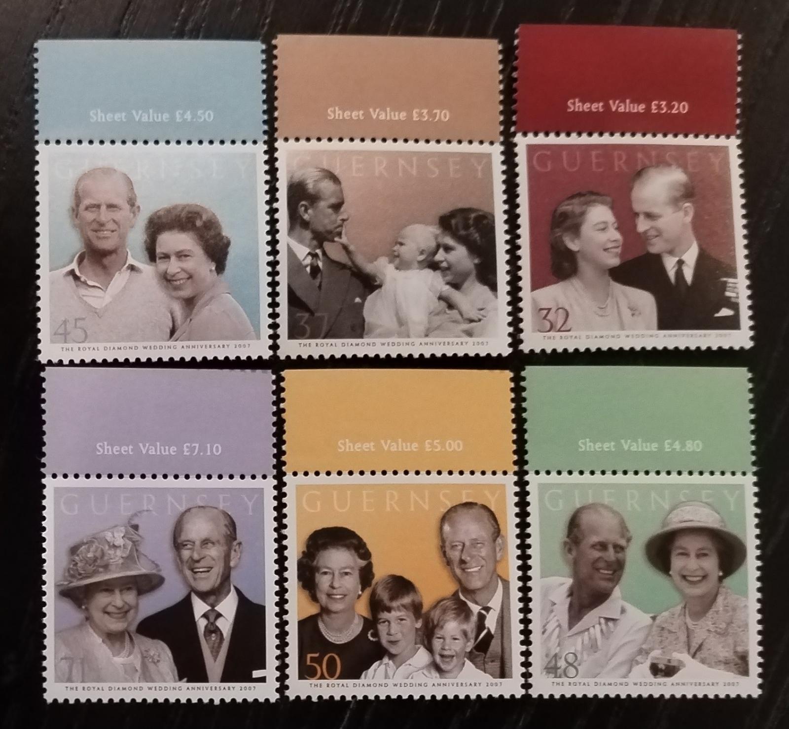 Guernsey 2007 9,5€ Výročí svatby panovnice, Královna Alžběta II.