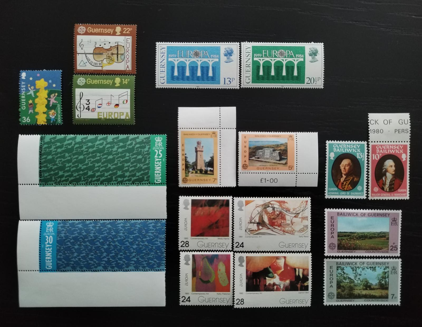 Guernsey 9x komplet vydání EUROPA, různá tématika