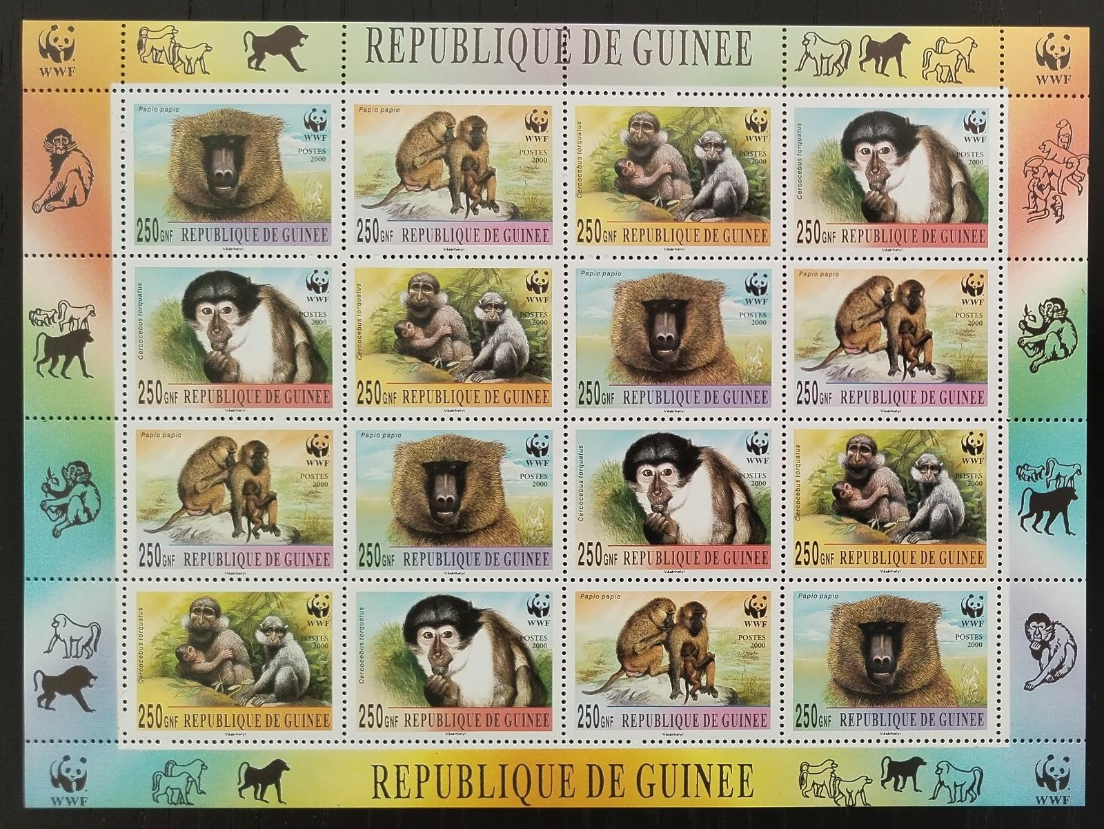 Guinea 2000 Opice a opičky, WWF a ochrana přírody KOMPLETNÍ ARCH