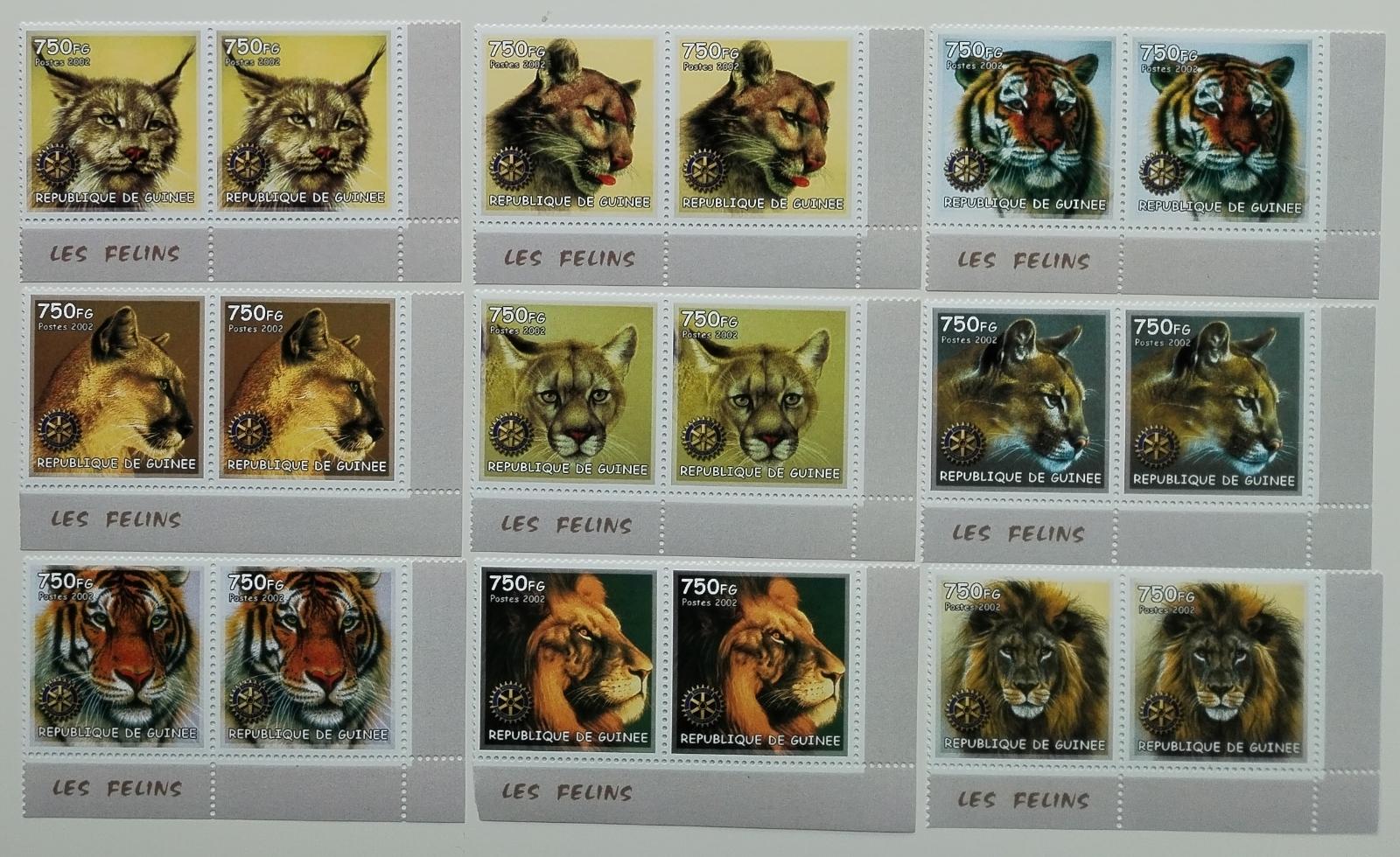 Guinea 2002 Fauna Afriky: Lvi, Tygři a velké dravé kočky PÁRY