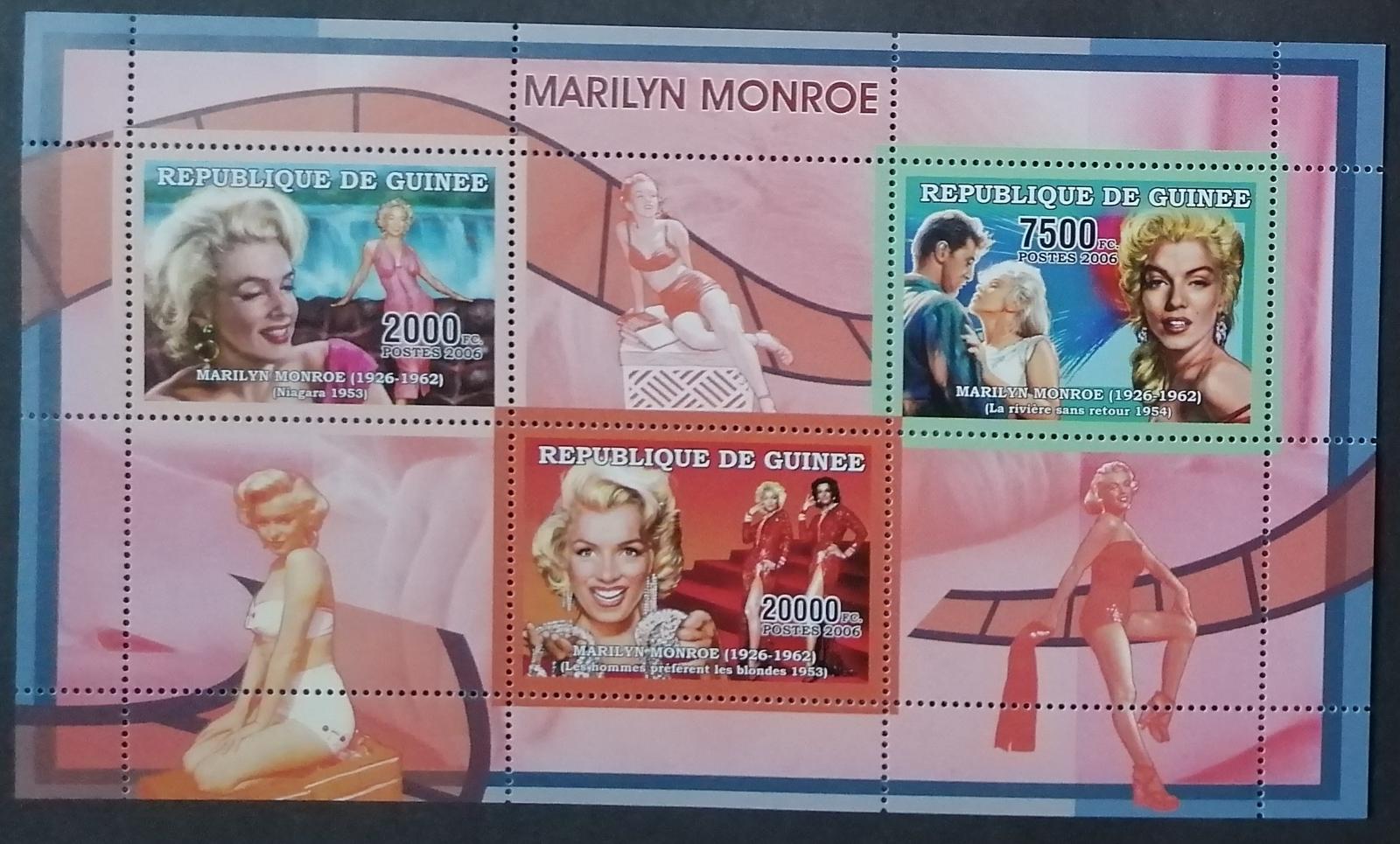 Guinea 2006 8€ Marilyn Monroe a její život, Osobnosti filmu a hudby