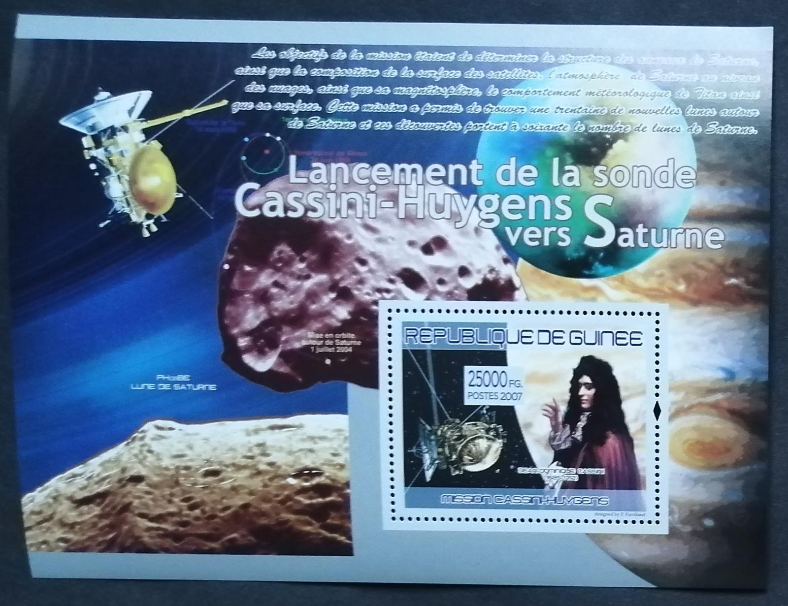 Guinea 2007 7€ Sonda Cassini-Hyugens a průzkum Saturnu, Vesmír