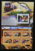 Guinea 2008 Mi.5817-2+Bl.1577 22€ Železniční trať Africarail, vlaky