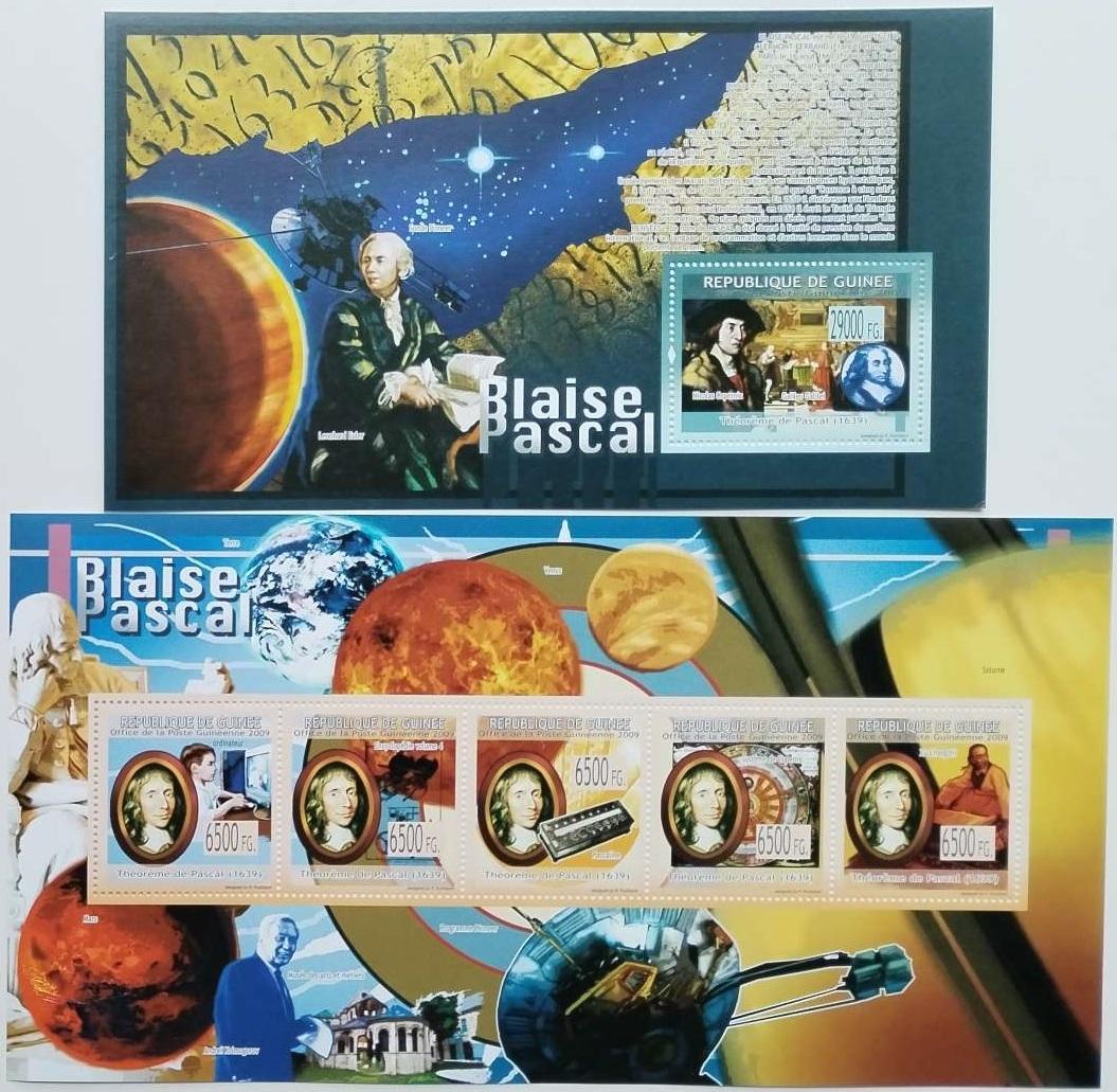 Guinea 2009 24€ 370 let Blaise Pascala, Fyzik a astronom, Věda, Vesmír