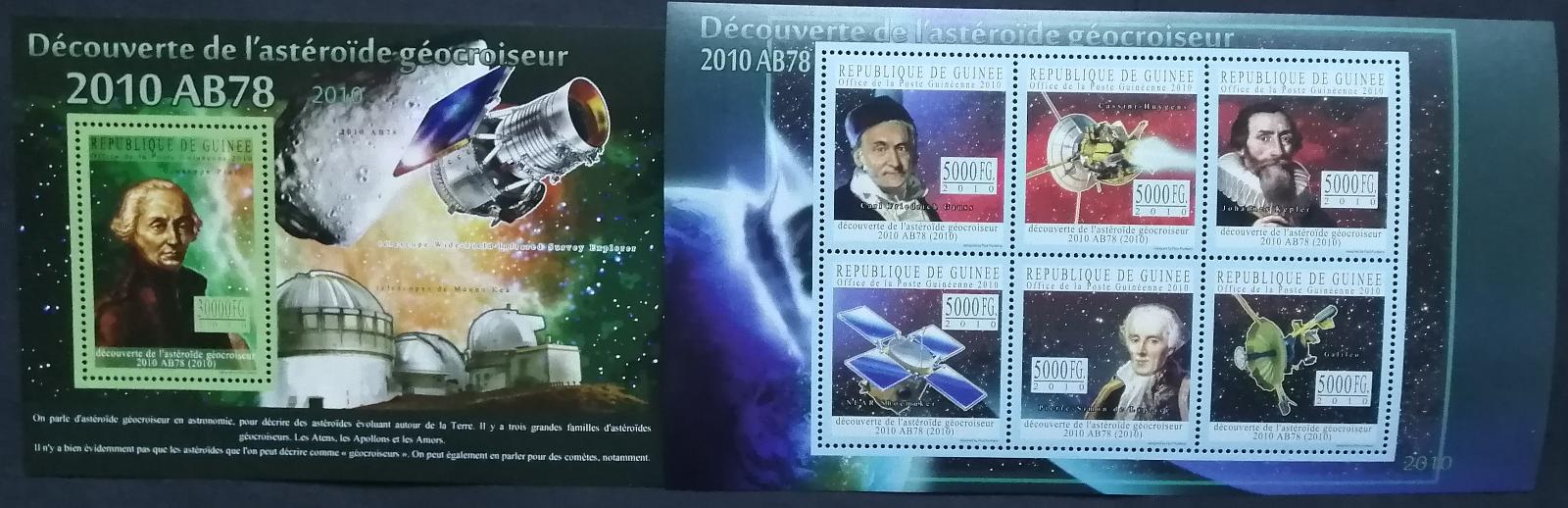 Guinea 2010 22€ Pozorování asteroidu 2010 AB78, Vesmír a průzkum