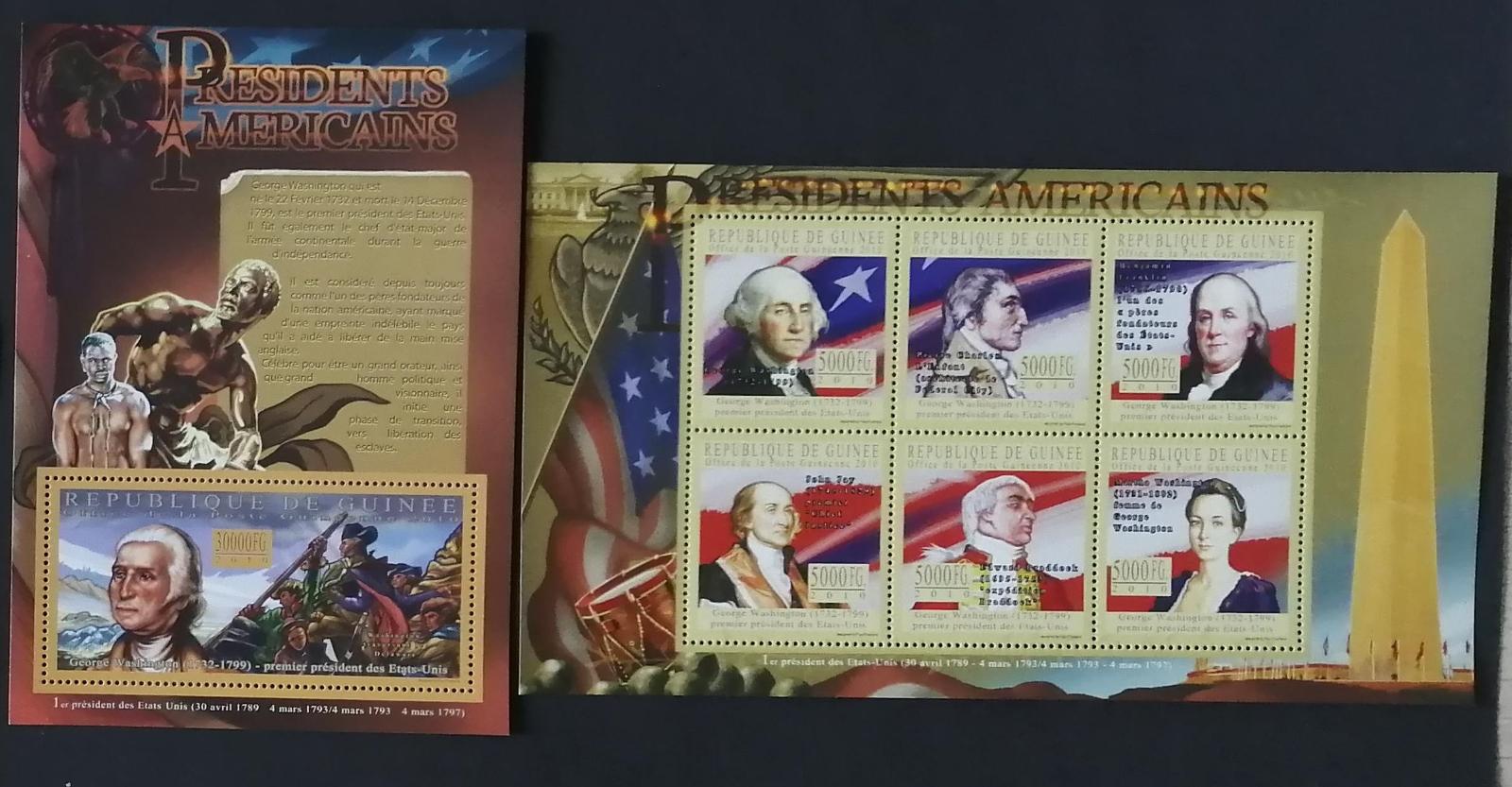 Guinea 2010 Mi.7865-0+Bl.1875 22€ Prezidenti USA, Washington