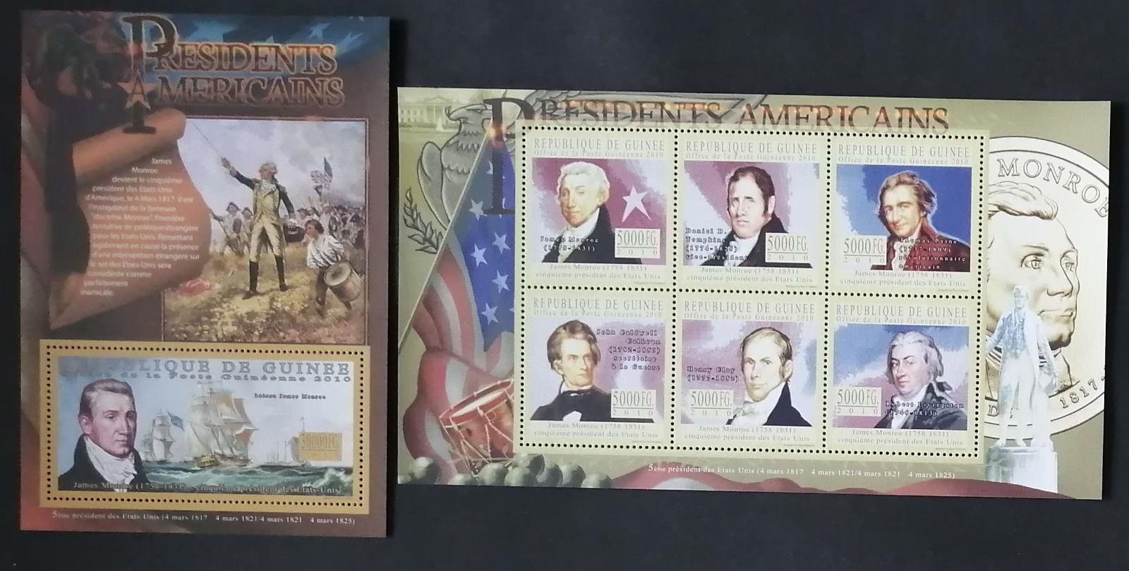 Guinea 2010 Mi.7889-4+Bl.1879 22€ Prezidenti USA, James Monroe