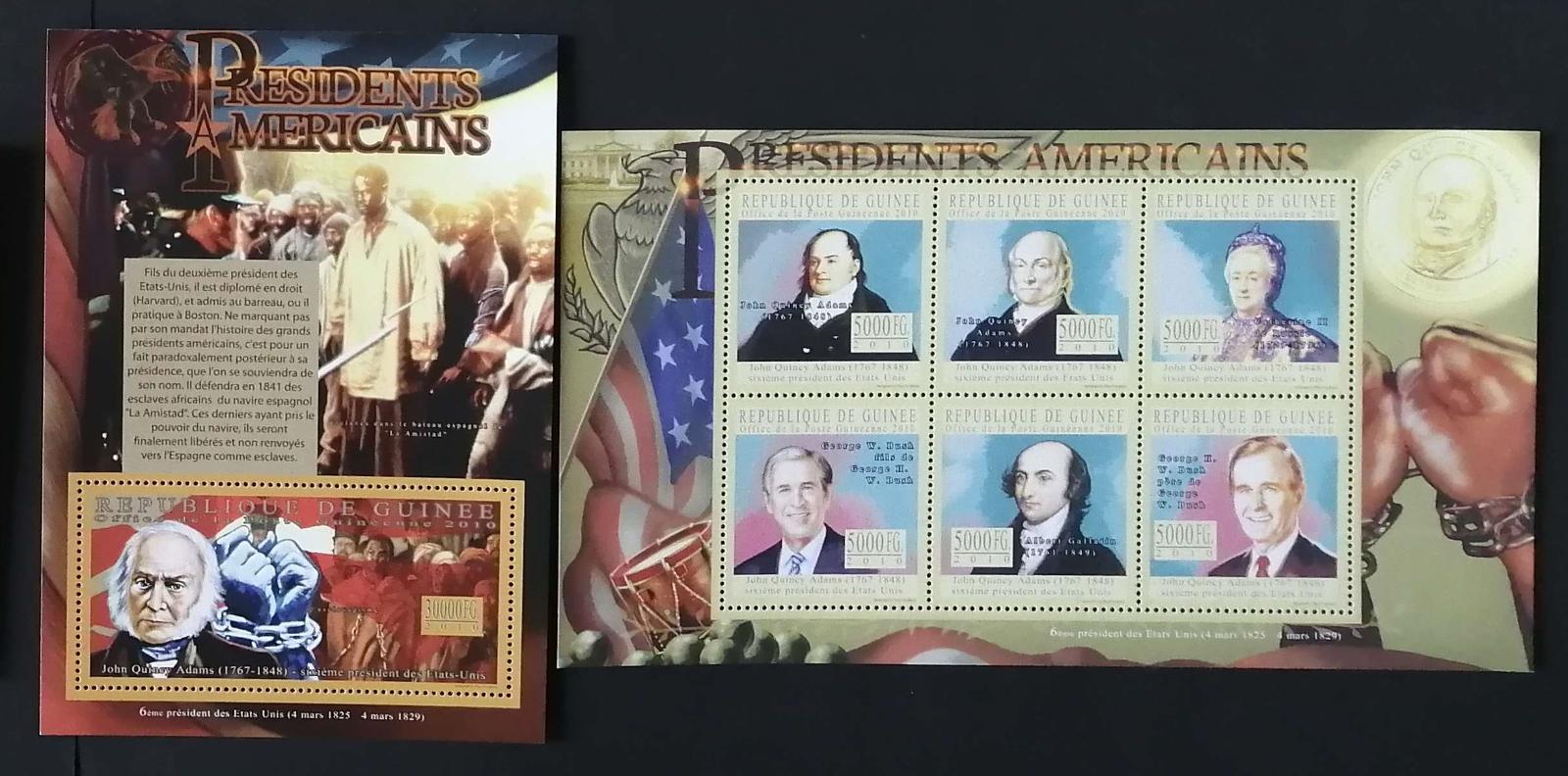 Guinea 2010 Mi.7895-0+Bl.1880 22€ Prezidenti USA, John Q. Adams