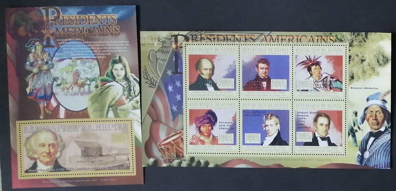 Guinea 2010 Mi.7907-2+Bl.1882 22€ Prezidenti USA, Martin Van Buren