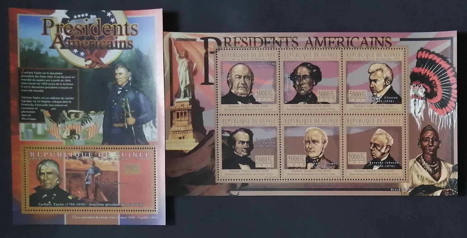 Guinea 2010 Mi.7982-7+Bl.1894 22€ Prezidenti USA, Zachary Taylor