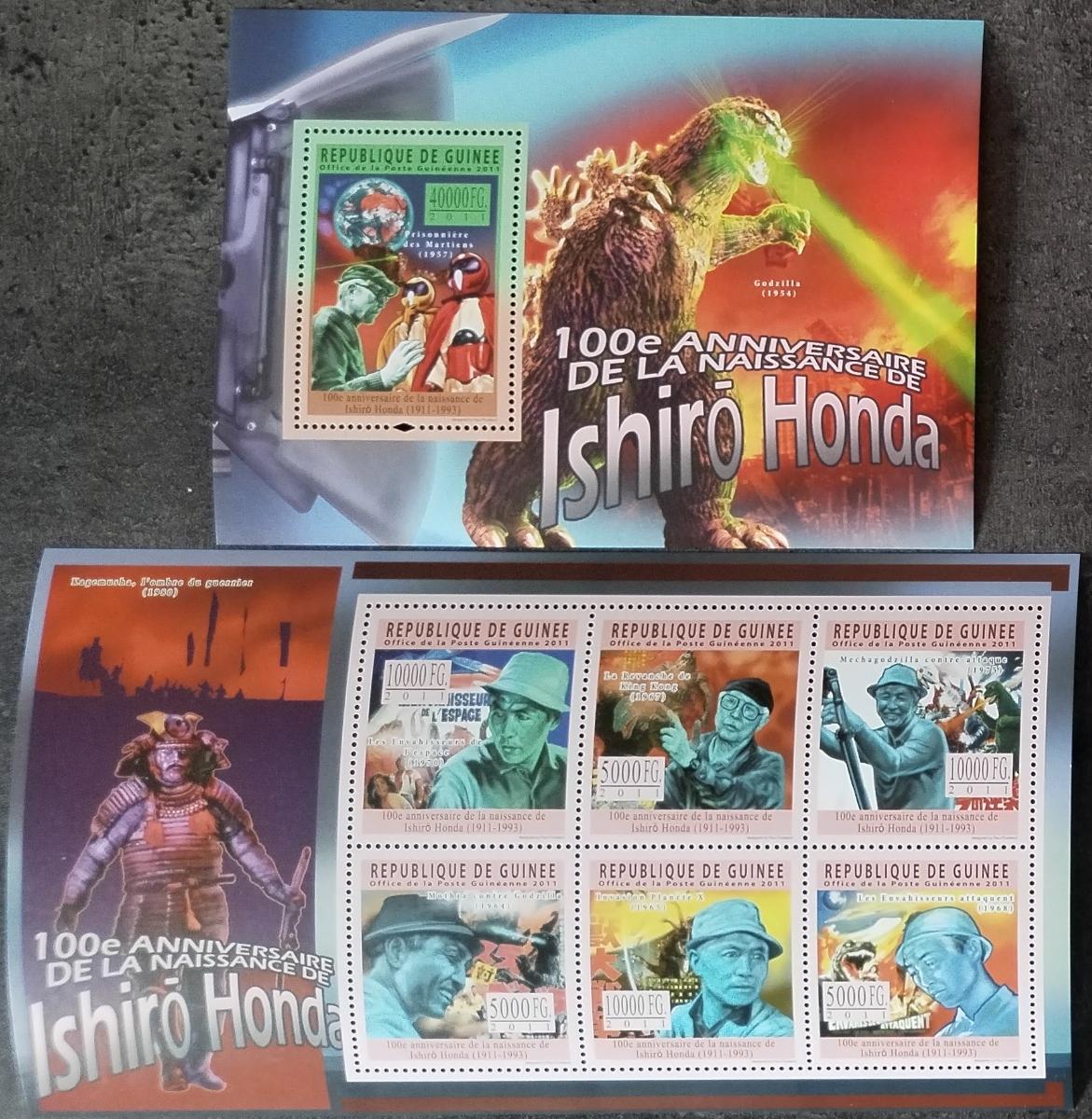 Guinea 2011 34€ Století Ishiro Hondy, Godzilla a umění