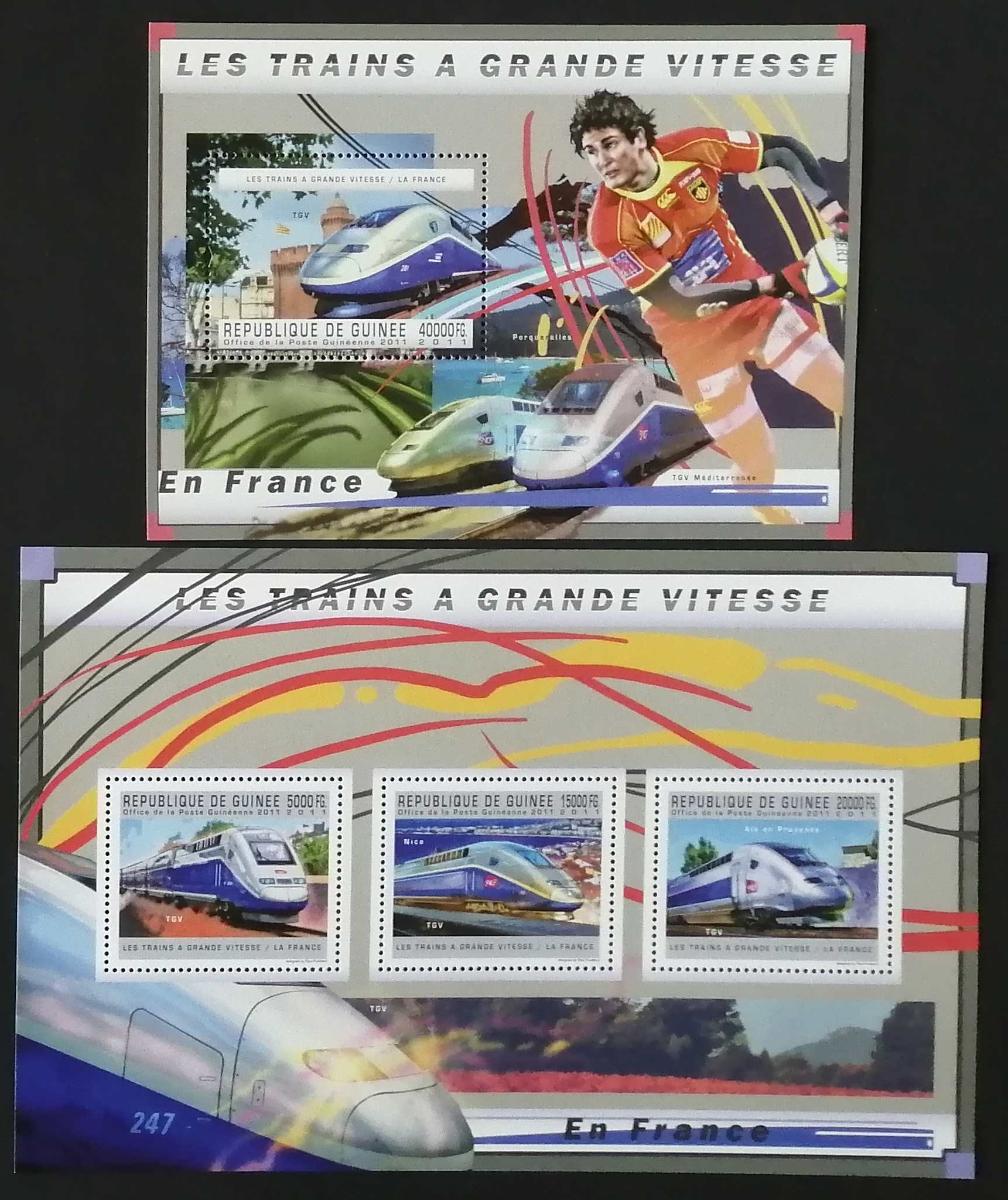 Guinea 2011 Mi.9019-1+Bl.2044 32€ Vlaky a lokomotivy Francie