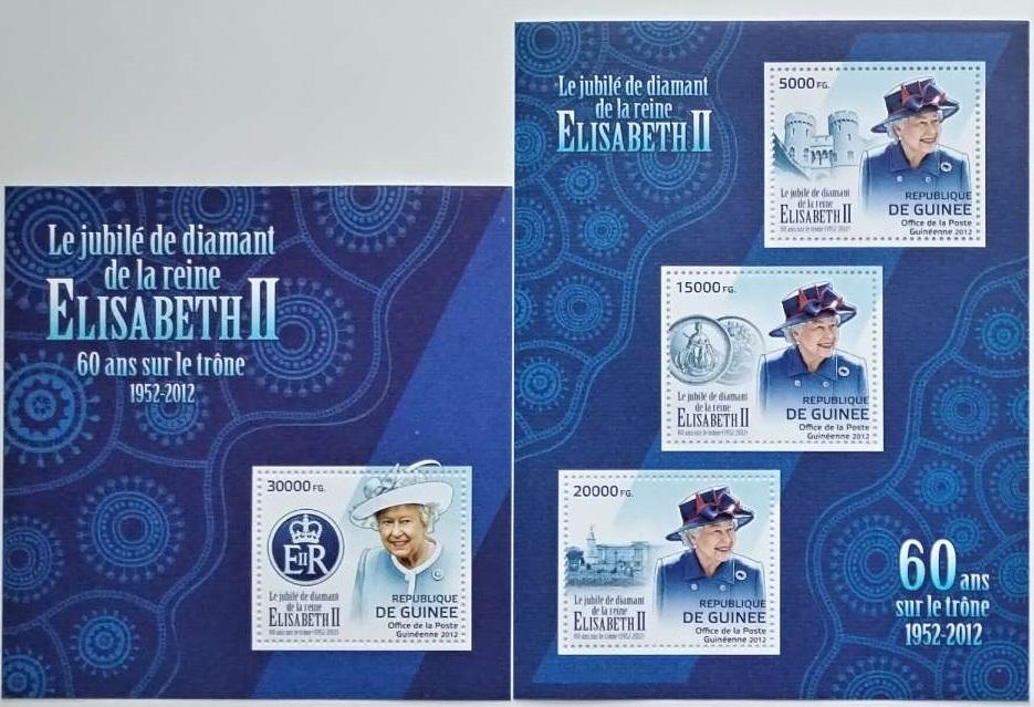 Guinea 2012 28€ Královna Alžběta II. a 60. výročí její vlády