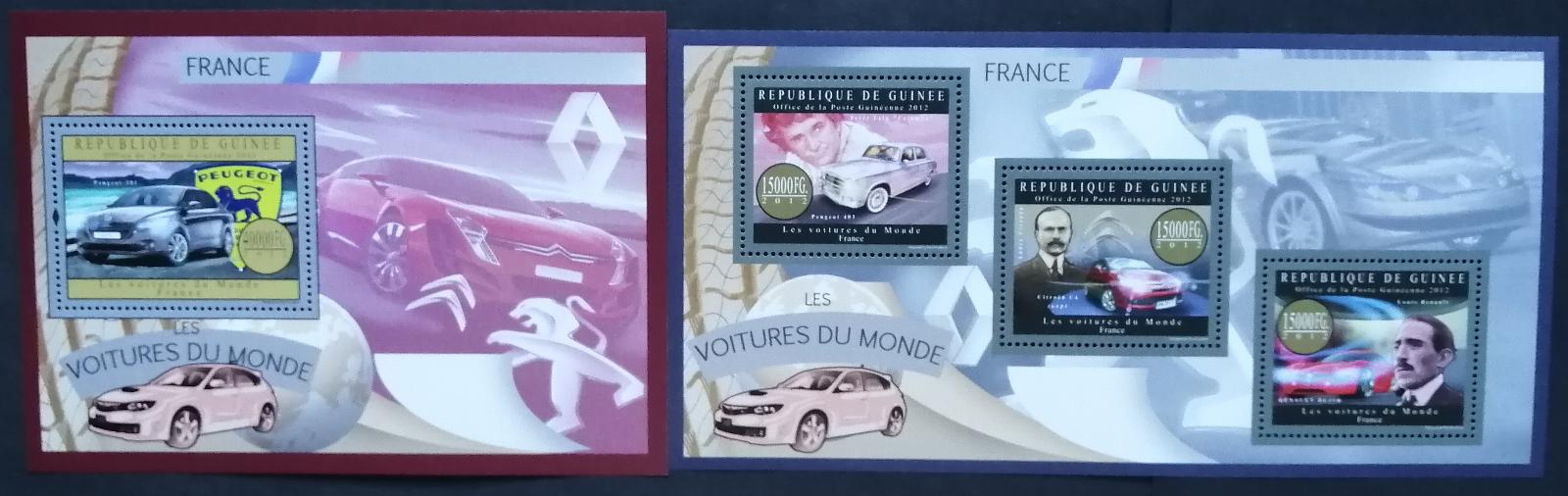 Guinea 2012 34€ Historická a moderní auta světa - Francie