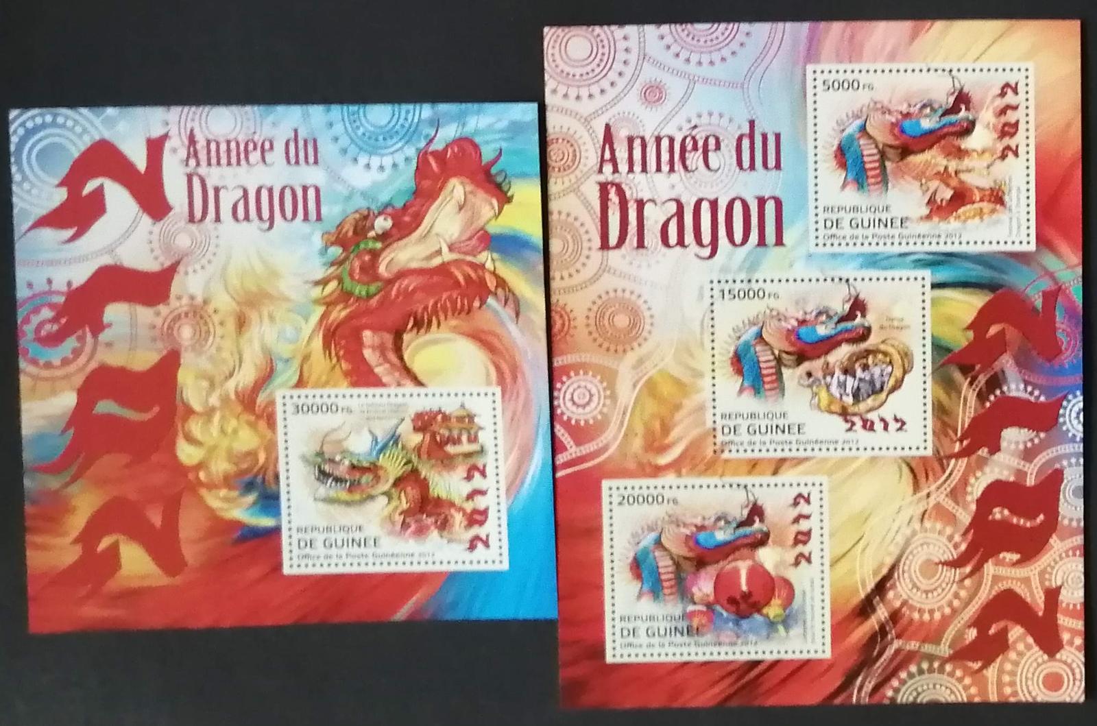 Guinea 2012 Mi.9296-8+Bl.2113 28€ Čínský rok Draka, draci