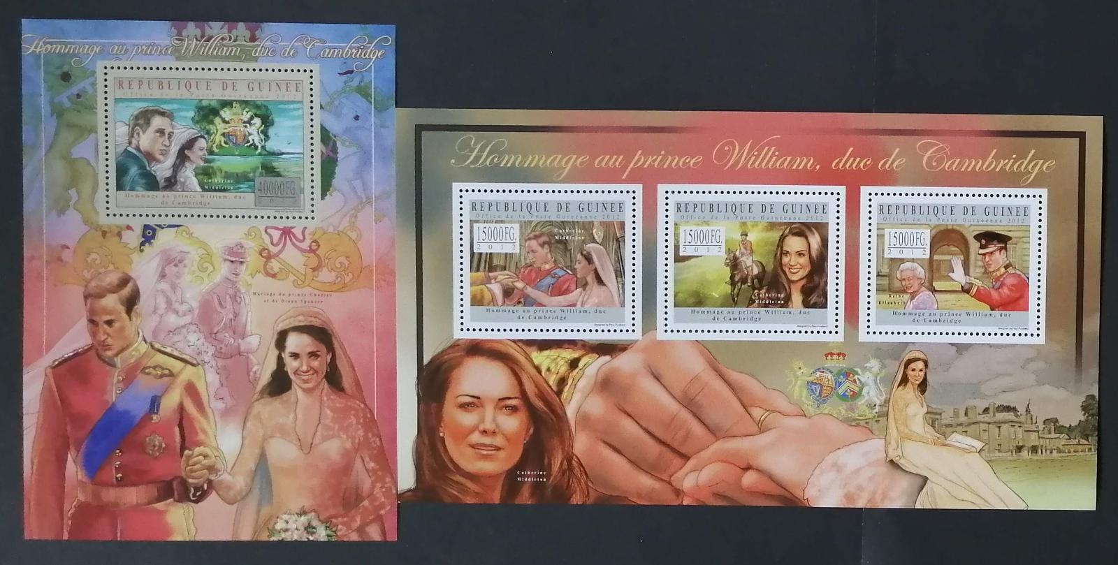 Guinea 2012 Mi.9424-6+Bl.2145 34€ Svatba prince Williama a Kate