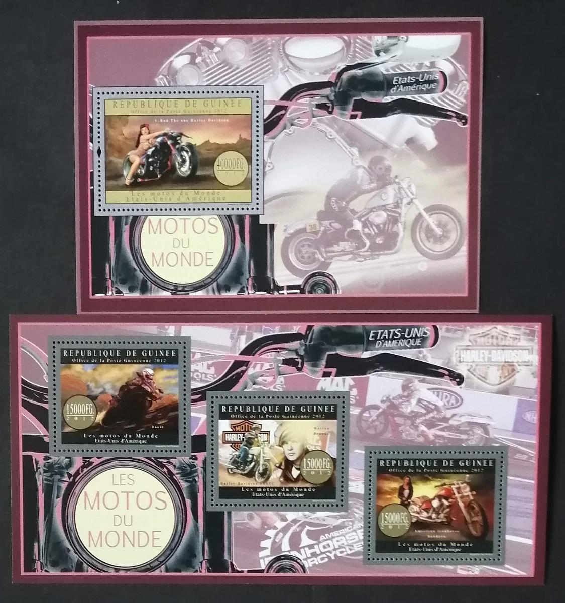 Guinea 2012 Mi.9539-1+Bl.2170 34€ Motorky a motocykly USA