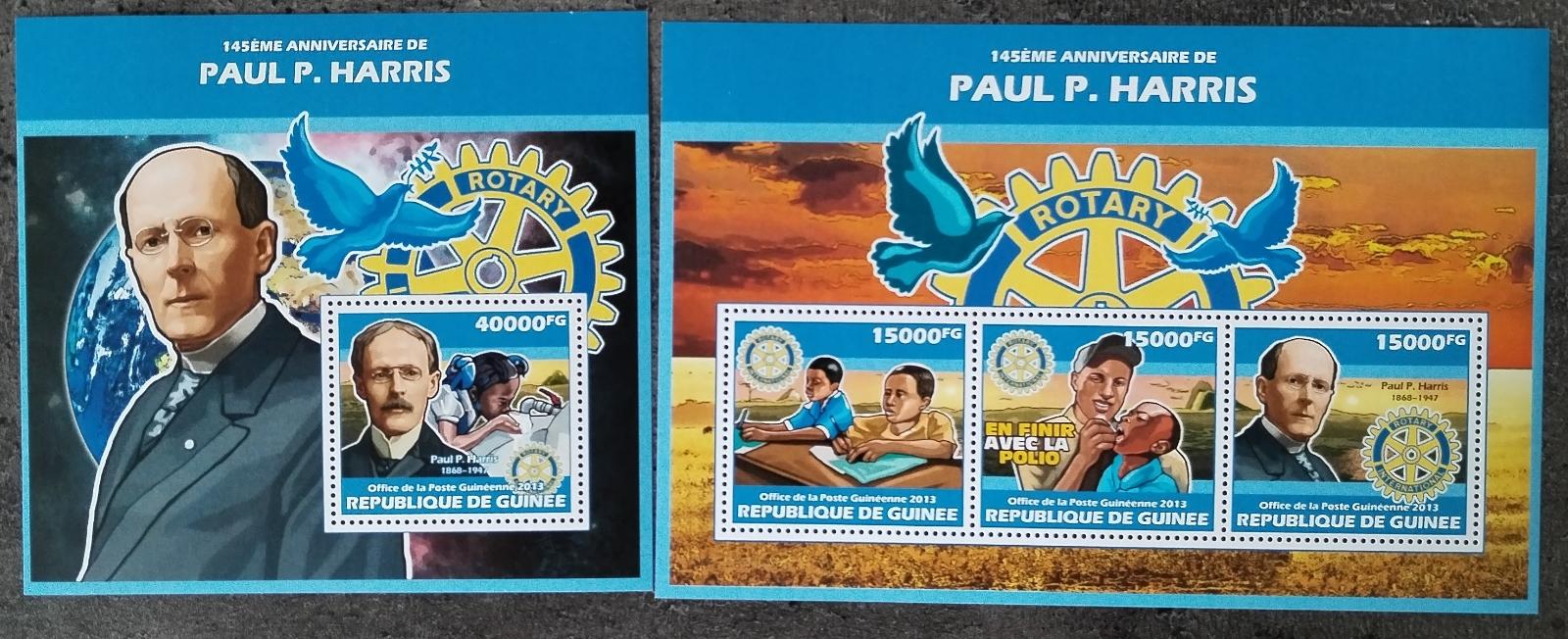 Guinea 2013 34€ 145 let Paula Harrise, Charita a rotariáni
