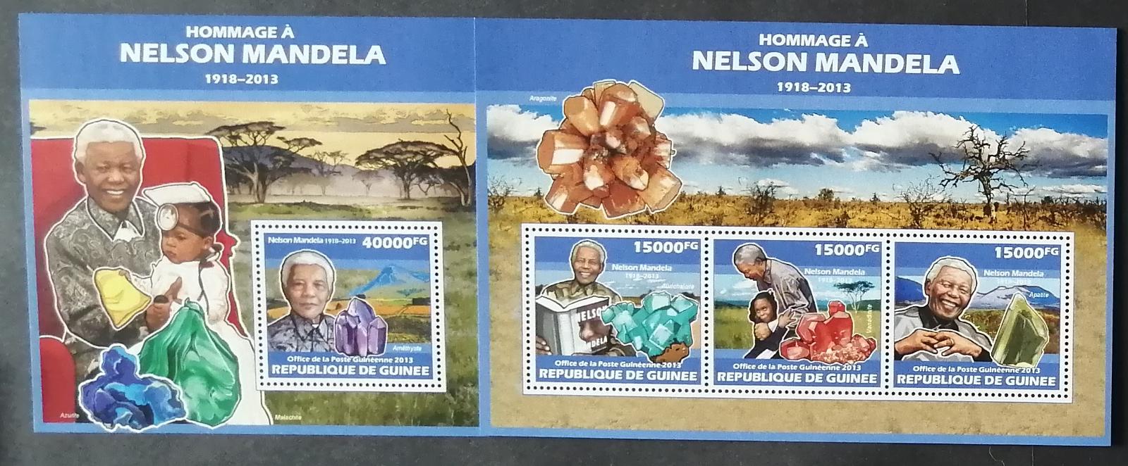 Guinea 2013 Mi.10177-9+Bl.2321 34€ Smrt Mandely, nerosty, apatit
