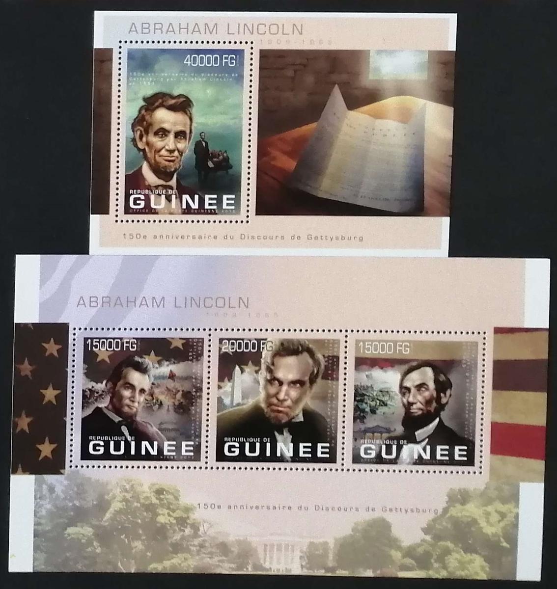 Guinea 2013 Mi.9878-0+Bl.2244 36€ 150 let bitvy u Gettysburgu, Lincoln