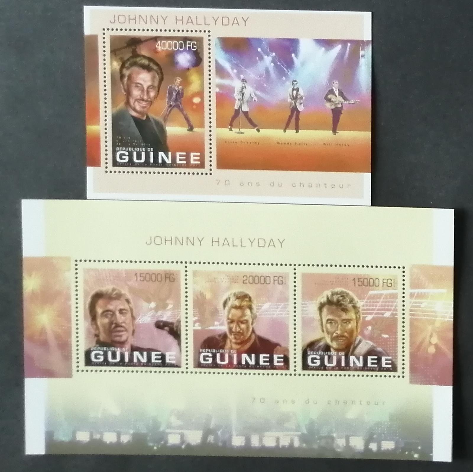 Guinea 2013 Mi.9898-0+Bl.2249 36€ 70 let Johnny Hallydaye, zpěvák