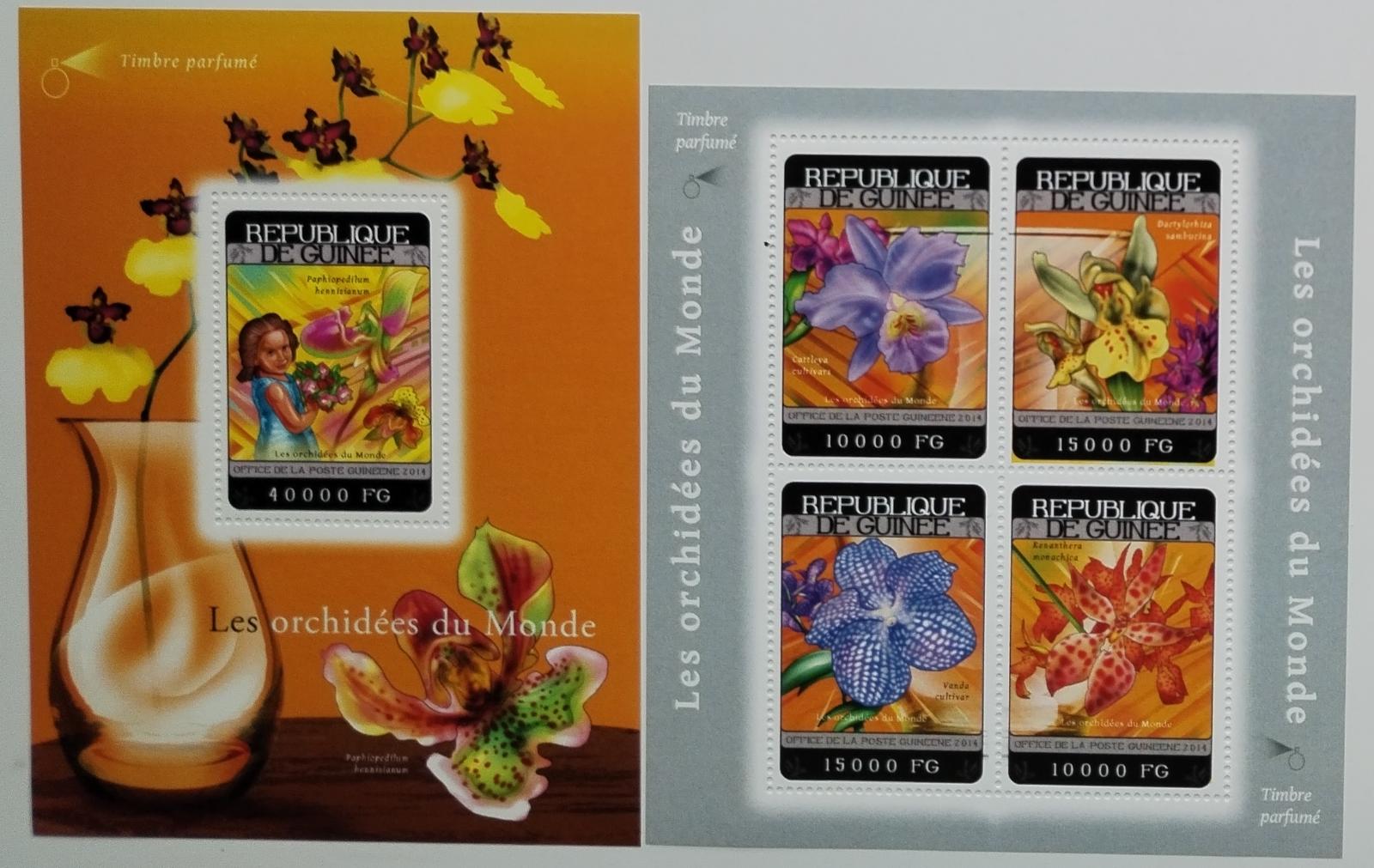 Guinea 2014 36€ Orchideje a africká flora, Parfémované známky