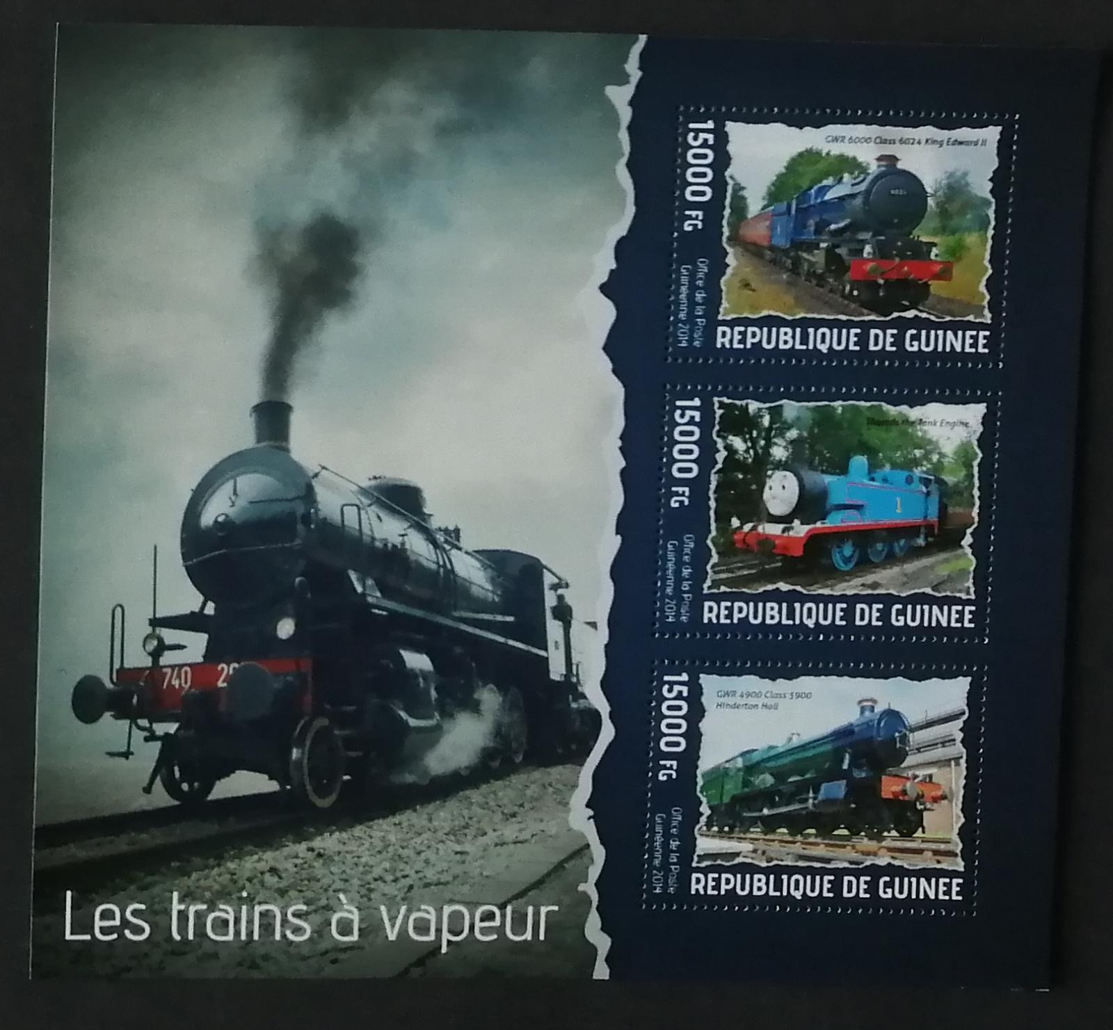 Guinea 2014 Mi.10279-1 18€ Parní lokomotivy a vlaky