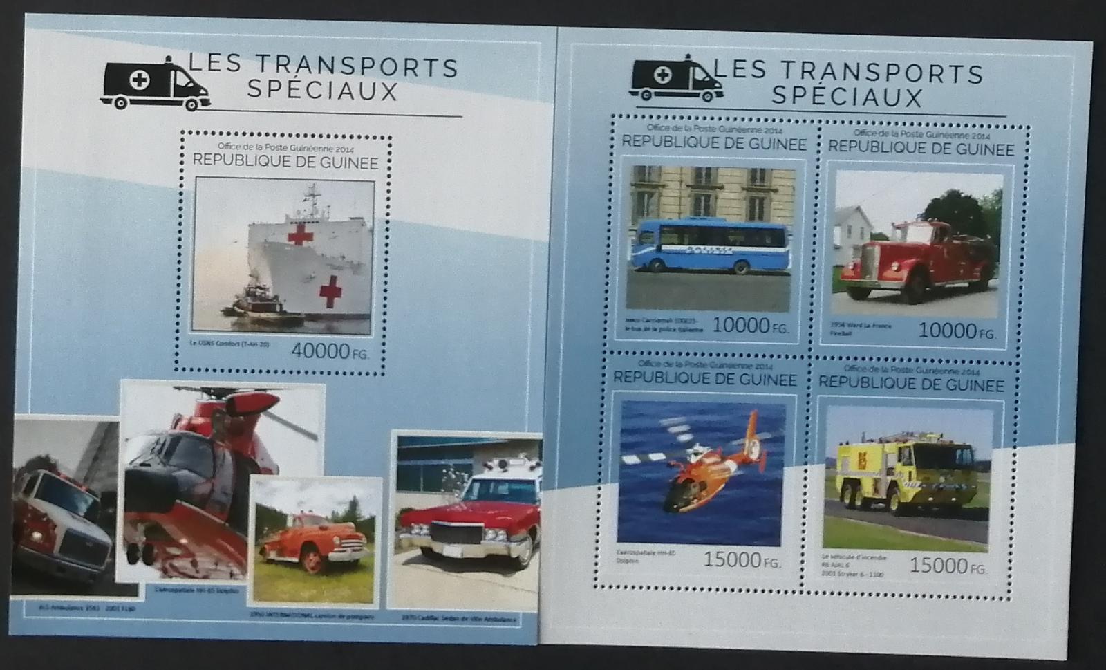 Guinea 2014 Mi.10647-0+Bl.2425 36€ Záchranná vozidla, hasiči, policie