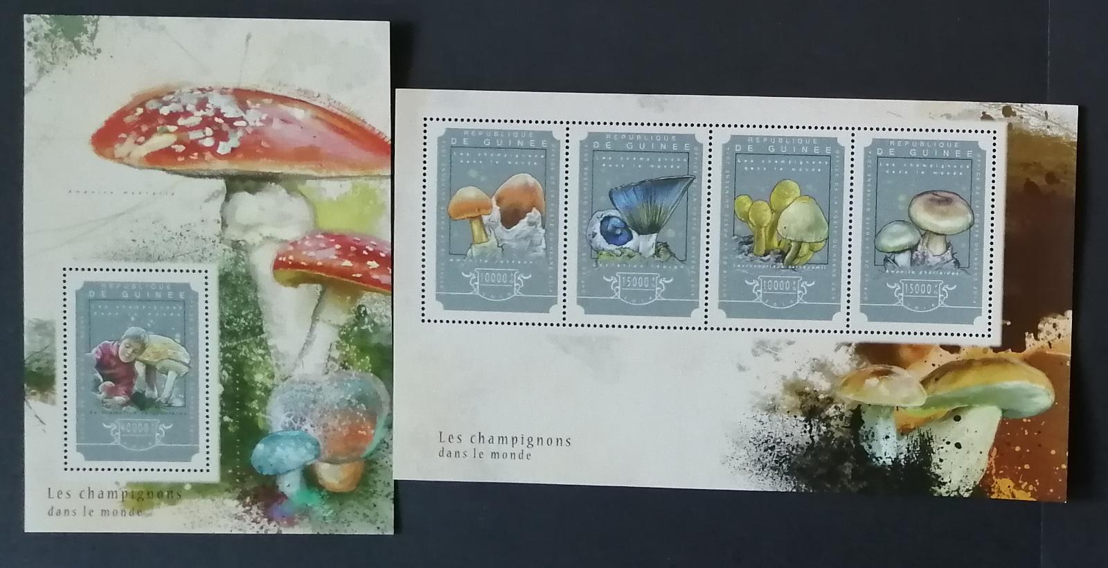 Guinea 2014 Mi.10787-0+Bl.2453 36€ Houby, Ryzec indigový, Muchomůrky