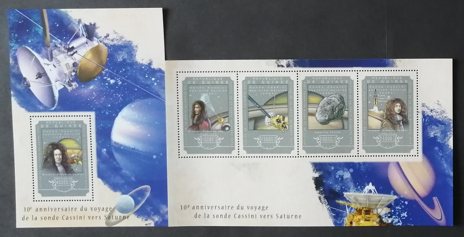 Guinea 2014 Mi.10832-5+Bl.2462 36€ 10 let Cassini na Saturnu, vesmír