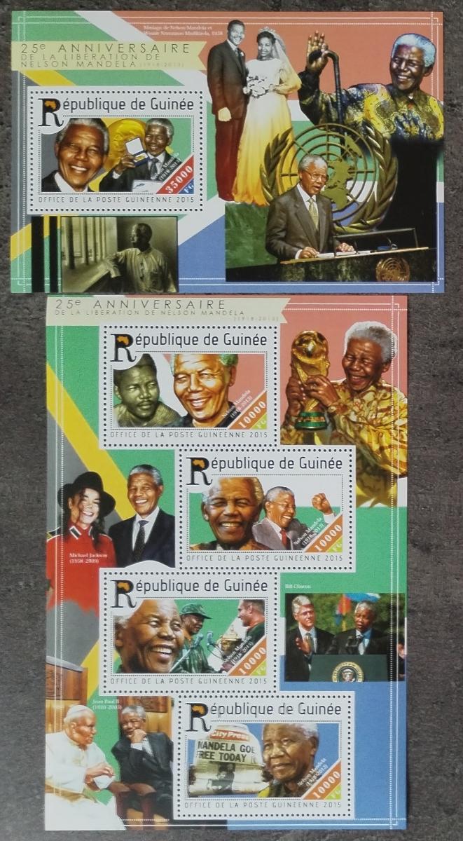 Guinea 2015 30€ 25 let svobody Mandely, Africké osobnosti