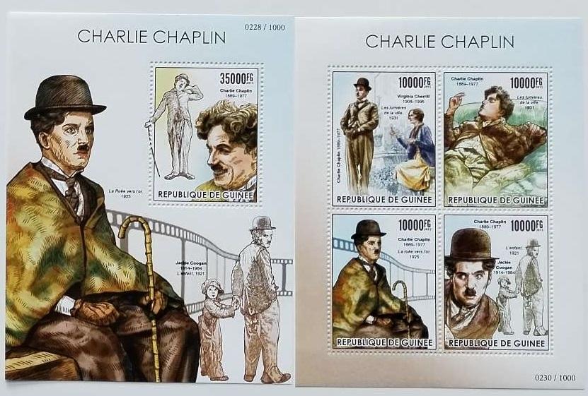 Guinea 2015 32€ Charlie Chaplin a jeho život, Komik a herec