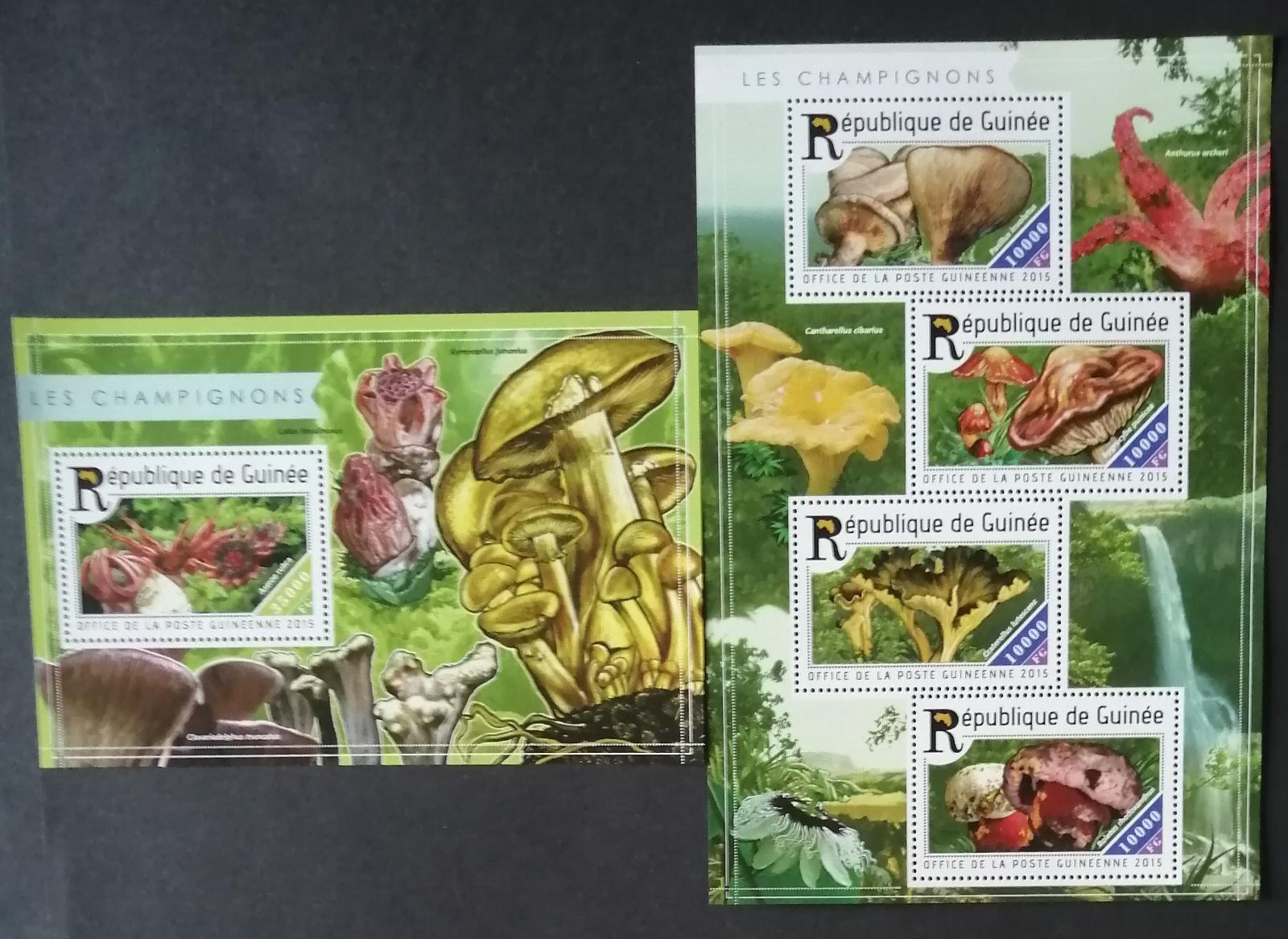Guinea 2015 Mi.11038-1+Bl.2504 30€ Houby a lesní flora