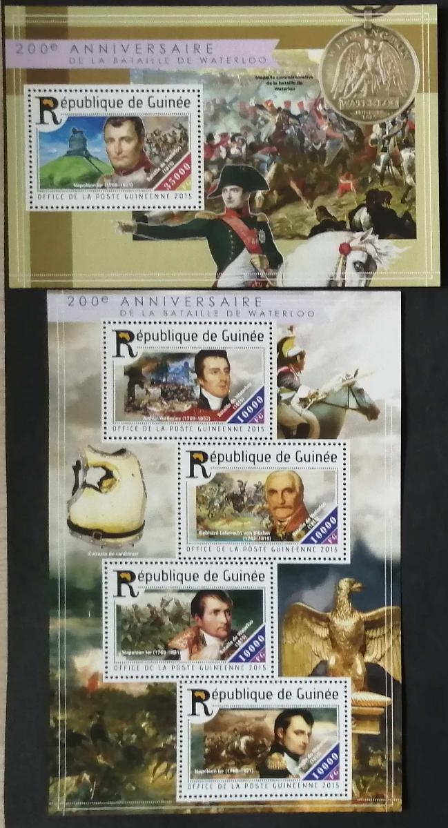 Guinea 2015 Mi.11083-6+Bl.2513 30€ 200 let bitvy u Waterloo, Napoleon