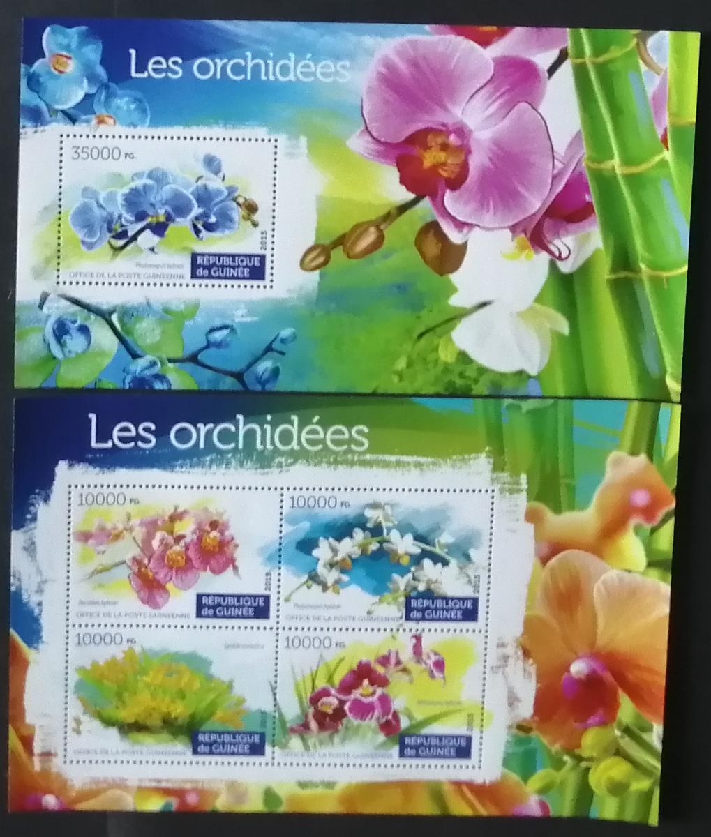 Guinea 2015 Mi.11158-1+Bl.2528 30€ Květiny, orchideje a flora