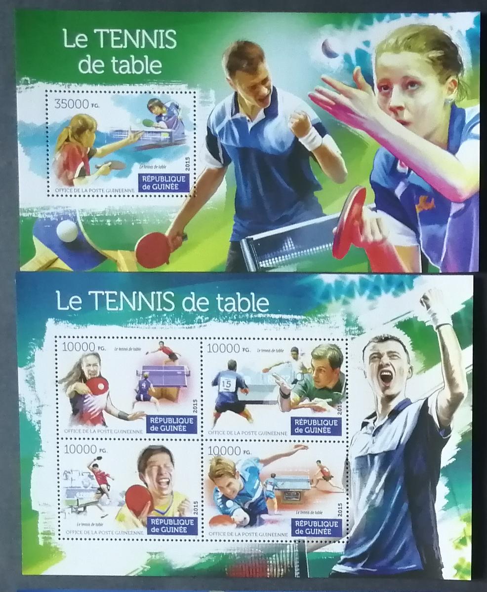 Guinea 2015 Mi.11278-1+Bl.2552 30€ Stolní tenis a sport