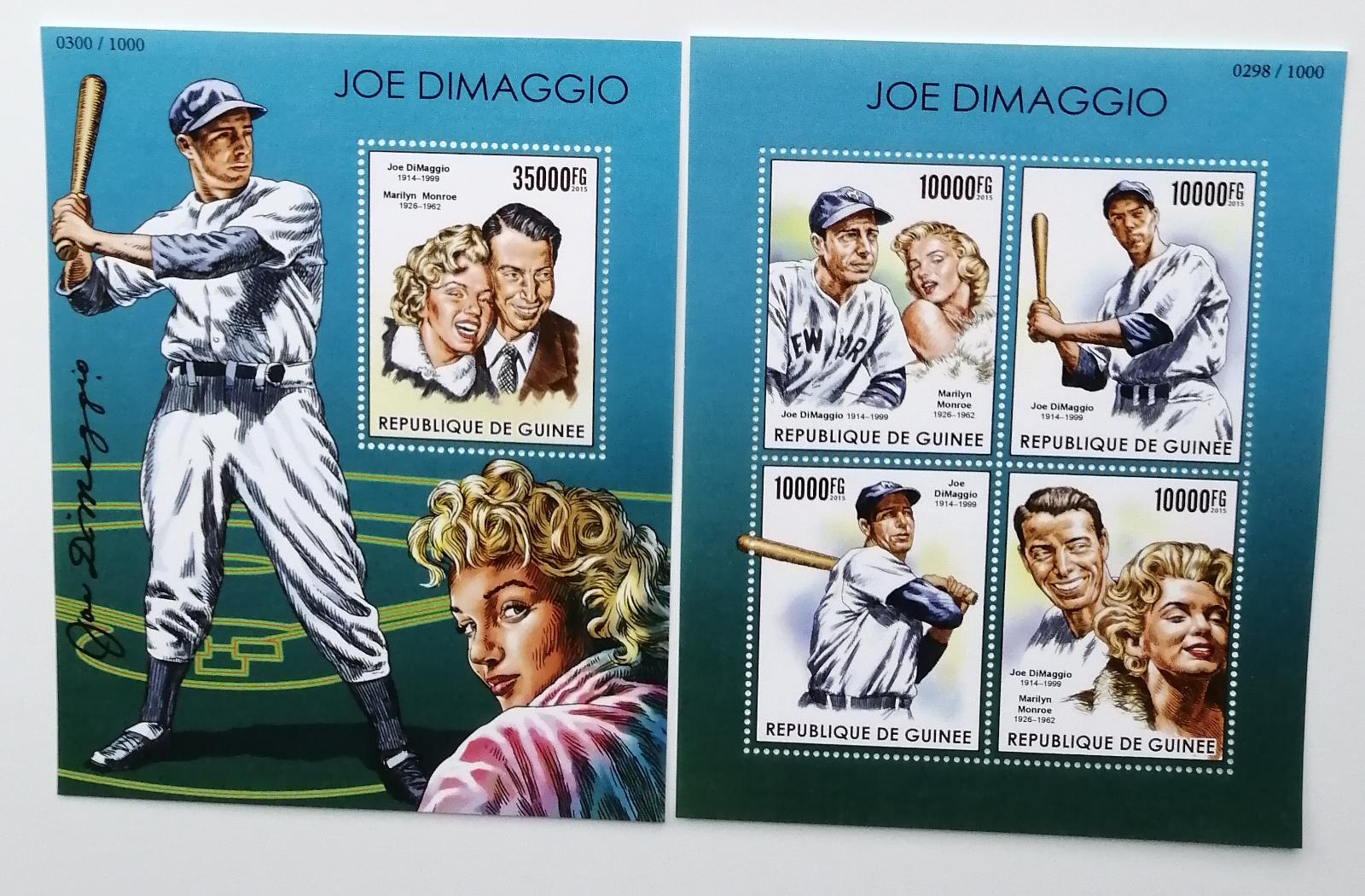Guinea 2015 Mi.11353-6+Bl.2567 30€ Joe DiMaggio, basketbal, M. Monroe