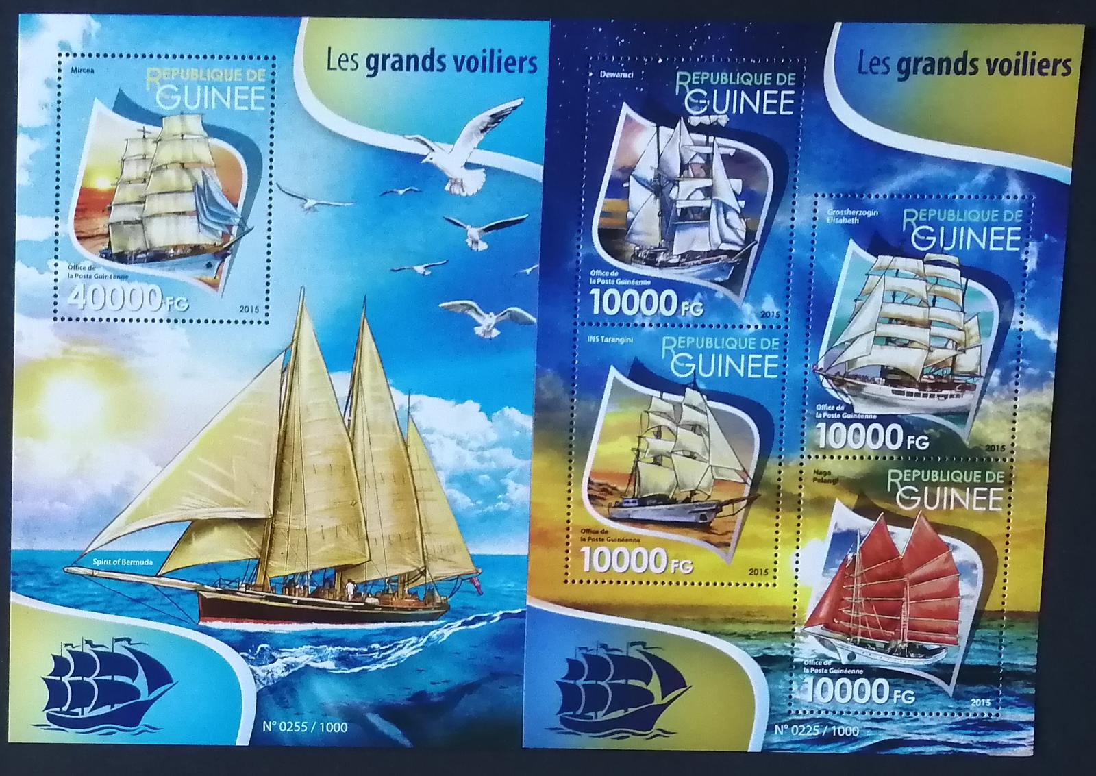 Guinea 2015 Mi.11458-1+Bl.2588 36€ Historické plachetnice a lodě