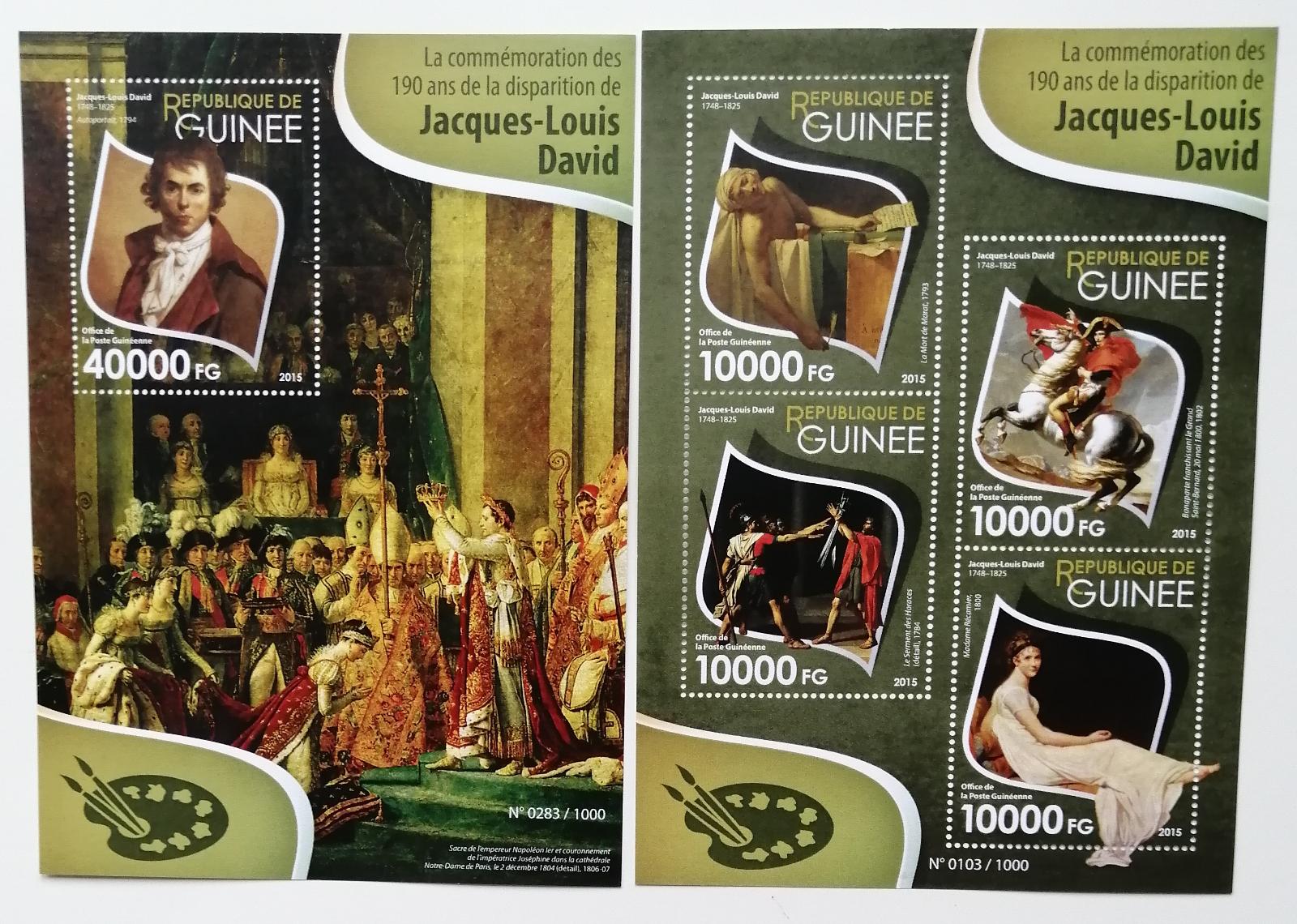 Guinea 2015 Mi.11493-6+Bl.2595 32€ 190 let smrti malíře Davida, obrazy