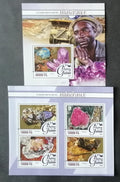 Guinea 2016 Mi.11656-9+Bl.2627 32€ Minerály a nerosty Afriky