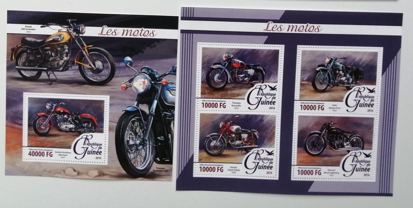 Guinea 2016 Mi.11691-4+Bl.2634 32€ Motorky, motocykly, doprava