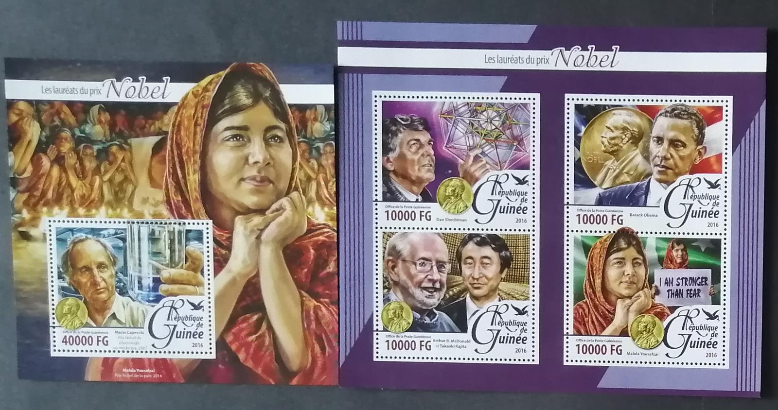 Guinea 2016 Mi.11756-9+Bl.2647 32€ Noobelisté a osobnosti světa